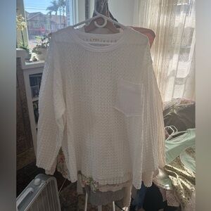 48. NWOT POL Ivory Knit Sweater with Pocket